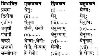 संस्कृत में शब्द रूप Class 6 RBSE