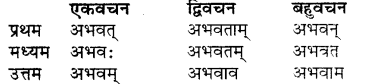 Sanskrit Bhanu Table RBSE Class 7