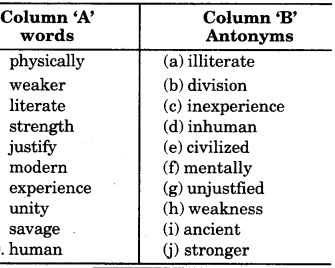 Synonyms And Antonyms Class 9 RBSE Solution