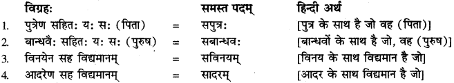 अव्ययीभाव समास संस्कृत में RBSE