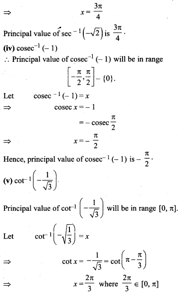 RBSE Class 12 Maths Chapter 2 Inverse Circular Functions