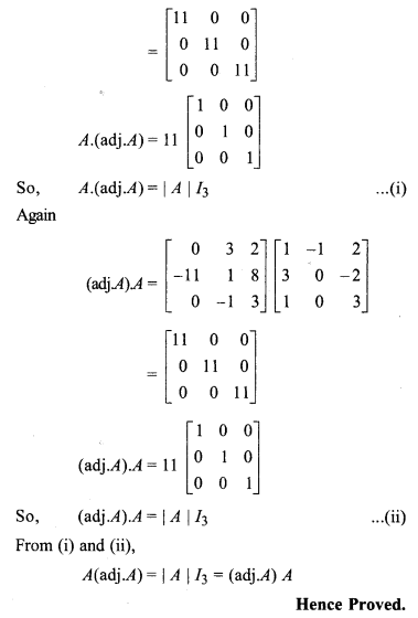 RBSE Solutions For Class 12 Maths Chapter 5.1 Inverse Of A Matrix And Linear Equations