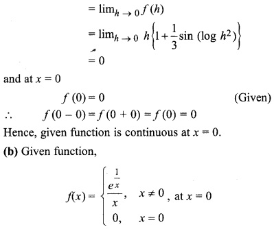 RBSE Solutions For Class 12 Maths Chapter 6.1 Continuity And Differentiability