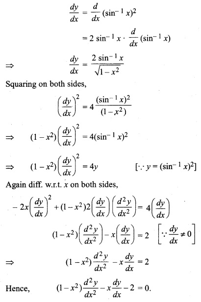 12th RBSE Solution Maths Differentiation