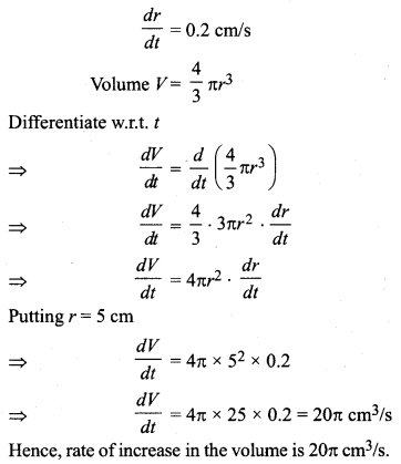 12 RBSE Maths Solution Application of Derivatives Ex 8.1