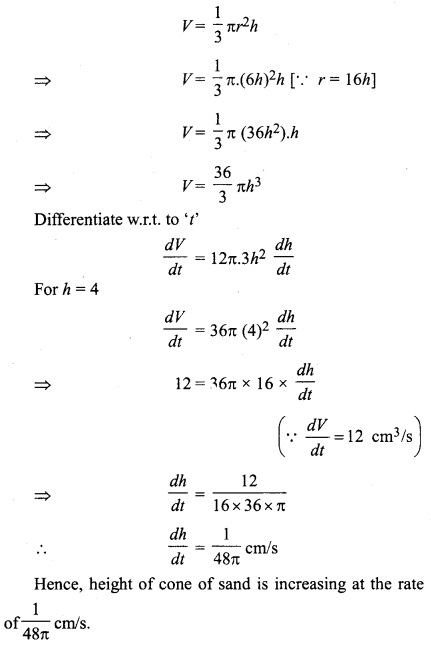 RBSE Solution Class 12 Math Application of Derivatives Ex 8.1