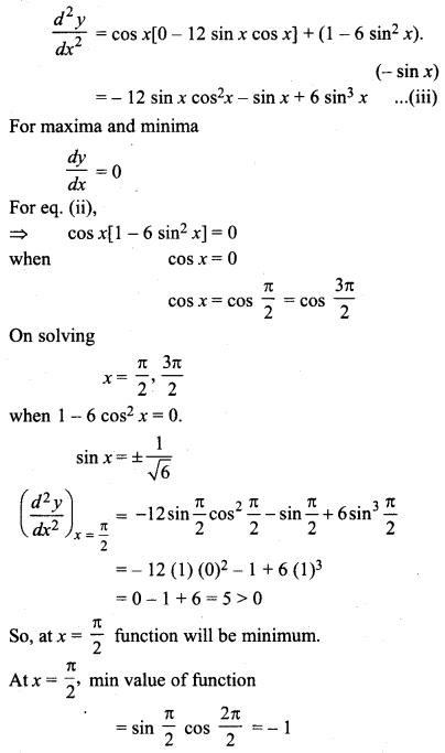 RBSE Solution Class 12 Maths Application Of Derivatives