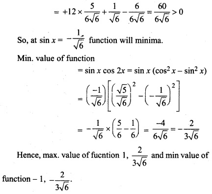 Math Class 12 RBSE Solutions Application Of Derivatives