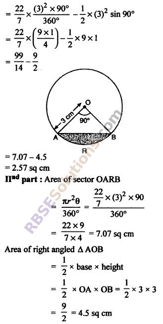 RBSE Solutions For Class 10 Maths Chapter 15.3 In Hindi Circumference and Area of a Circle