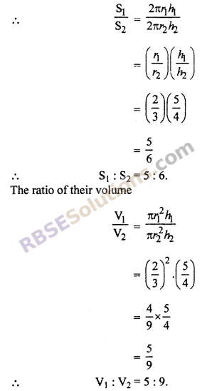 ex 16.2 class 10 RBSE Surface Area and Volume