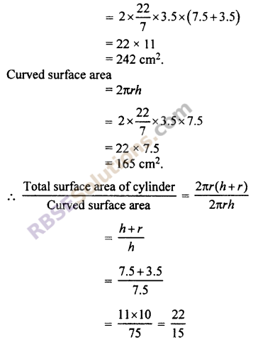 class 10 maths RBSE solution chapter 16 exercise 16.2 Surface Area and Volume