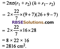 RBSE solutions for class 10 maths chapter 16 Surface Area and Volume