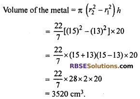 class 10 maths RBSE solution chapter 16 Surface Area and Volume ex 16.2 