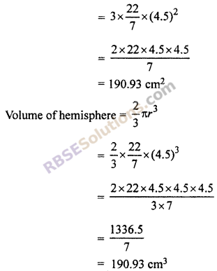 RBSE Solutions For Class 10 Maths Chapter 16 Surface Area And Volume