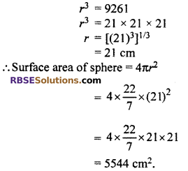 RBSE Class 10 Maths Chapter 16.4 Surface Area And Volume