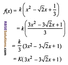 Polynomials Class 10 RBSE Chapter 3 Ex 3.1