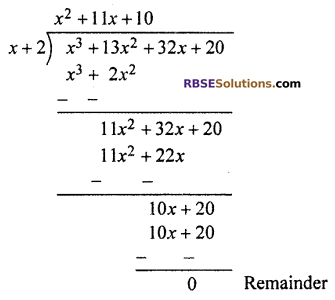 RBSE Solutions For Class 10 Maths Chapter 3 Exercise 3.2 Polynomials