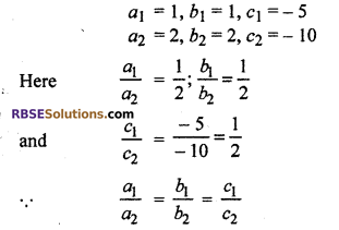 Exercise 4.1 Class 10 RBSE Linear Equation and Inequalities in Two Variables 