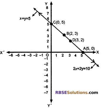 Ex 4.1 Class 10 RBSE Linear Equation and Inequalities in Two Variables