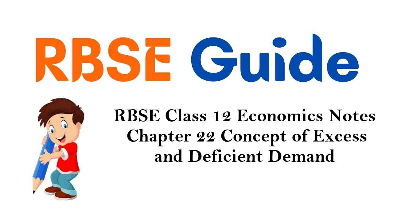 RBSE Class 12 Economics Notes Chapter 22 Concept of Excess and Deficient Demand