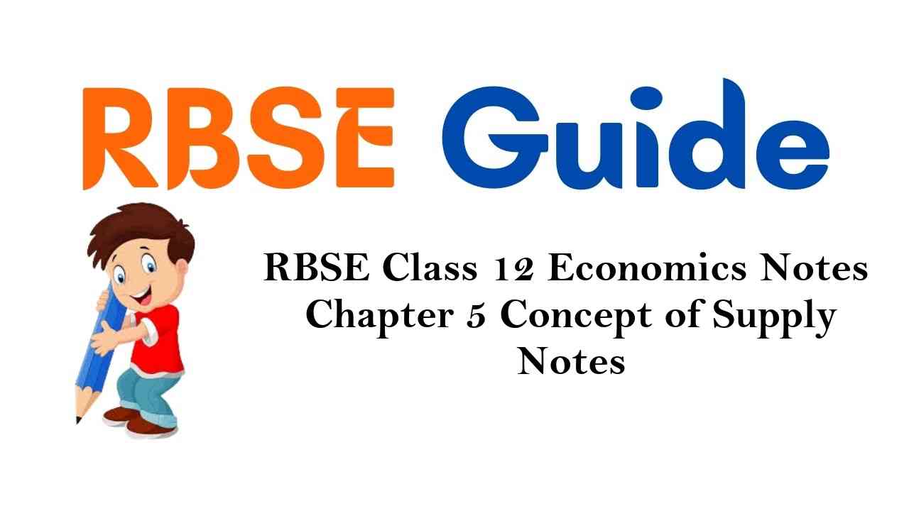 RBSE Class 12 Economics Notes Chapter 5 Concept of Supply Notes
